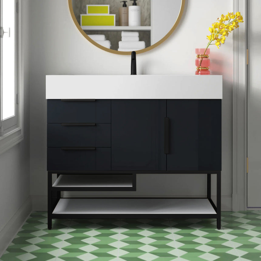 FS 60D inch Breton Floating Vanity White Oak Clear