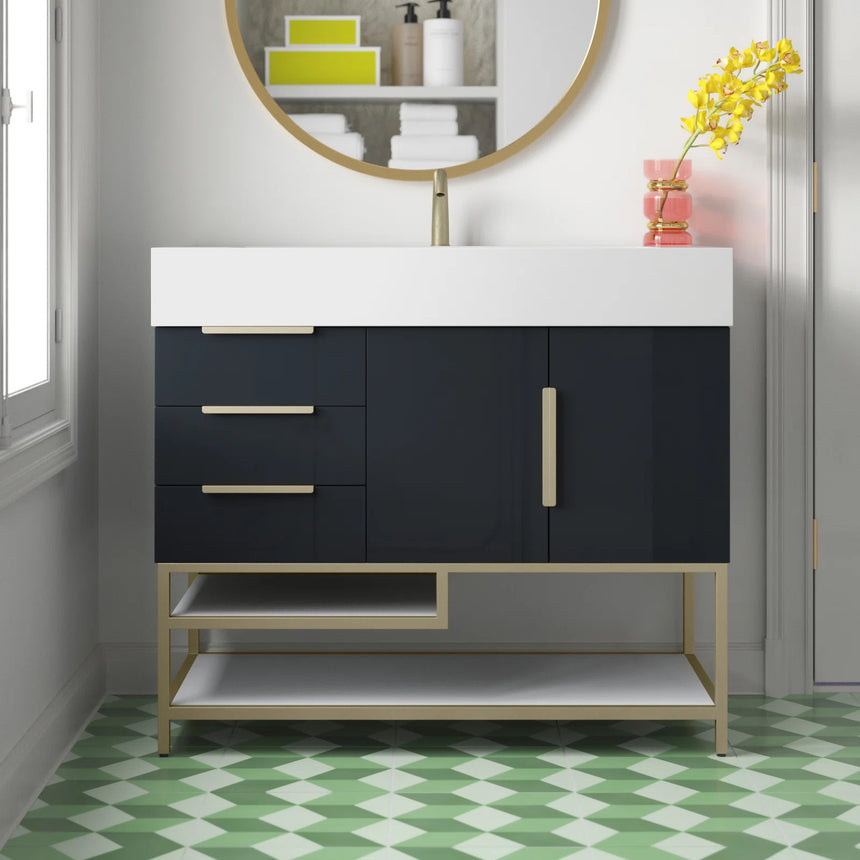 FS 60D inch Breton Floating Vanity White Oak Clear