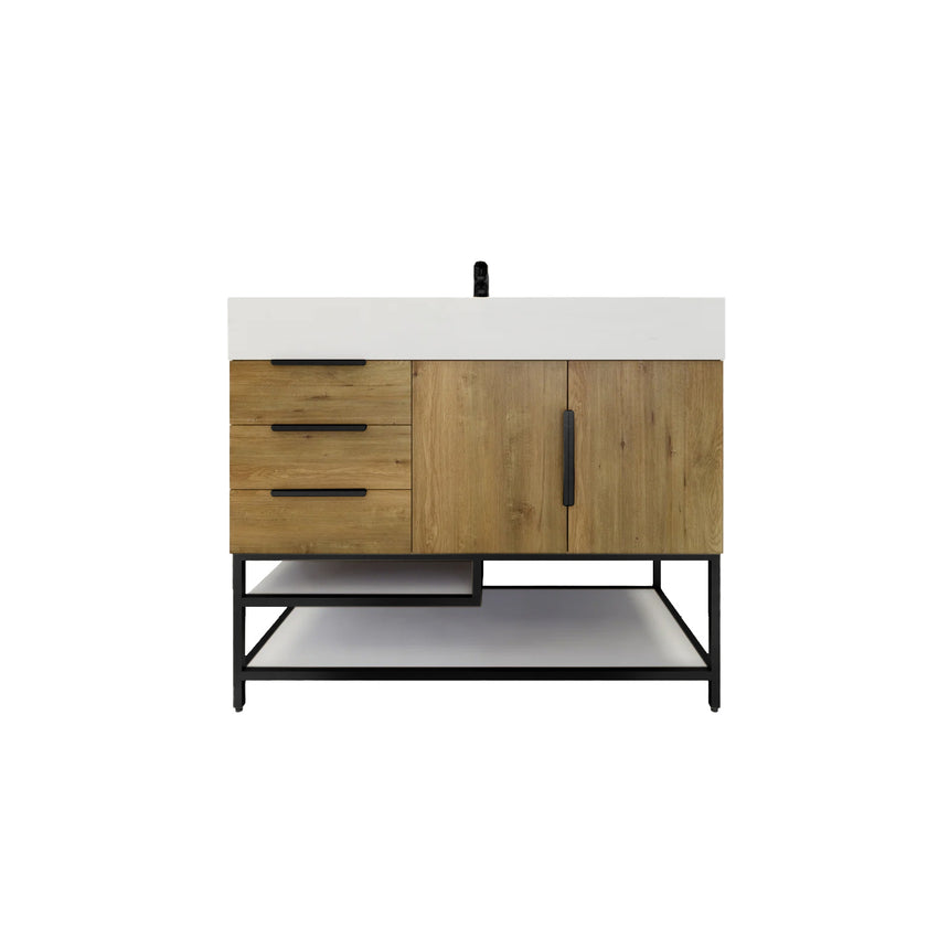 FS 60D inch Breton Floating Vanity White Oak Clear