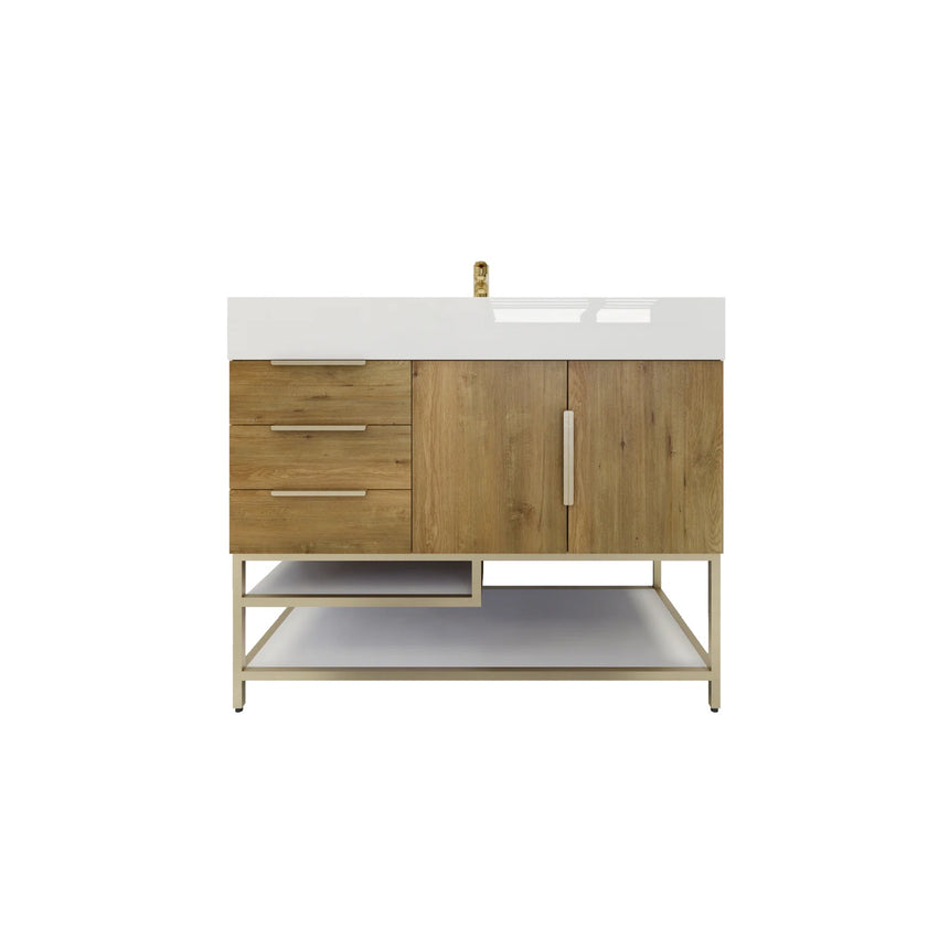FS 60D inch Breton Floating Vanity White Oak Clear