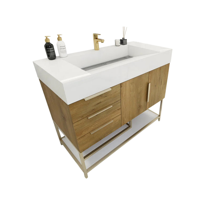 FS 60D inch Breton Floating Vanity White Oak Clear