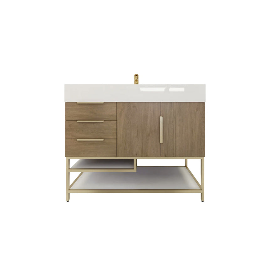 FS 60D inch Breton Floating Vanity White Oak Clear