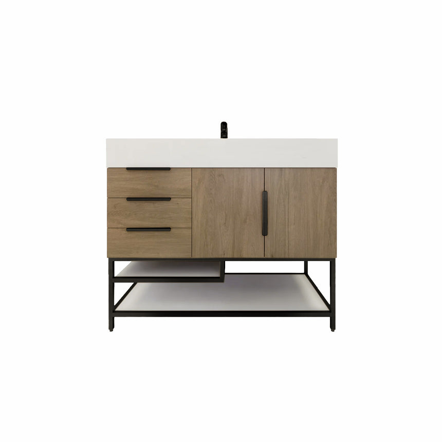 FS 60D inch Breton Floating Vanity White Oak Clear