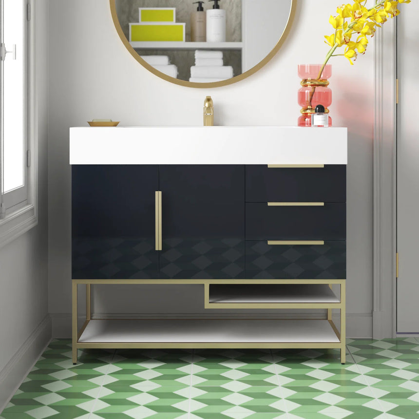 FS 60D inch Breton Floating Vanity White Oak Clear