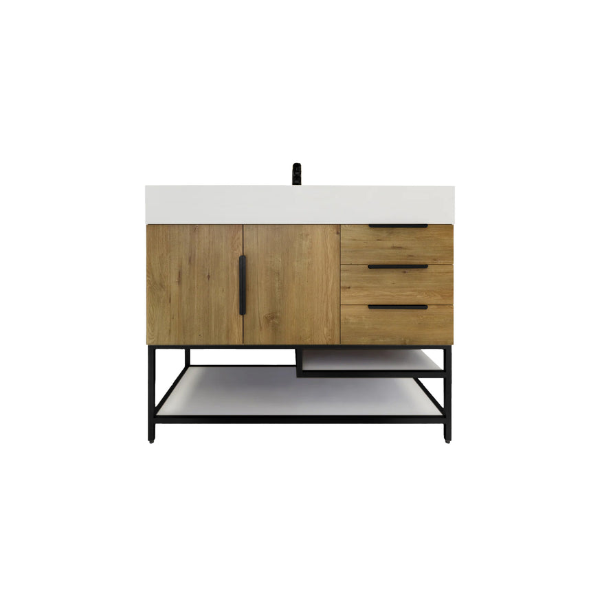 FS 60D inch Breton Floating Vanity White Oak Clear
