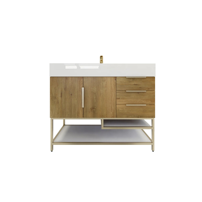 FS 60D inch Breton Floating Vanity White Oak Clear