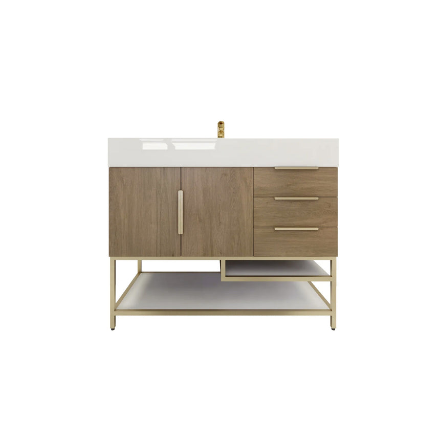 FS 60D inch Breton Floating Vanity White Oak Clear