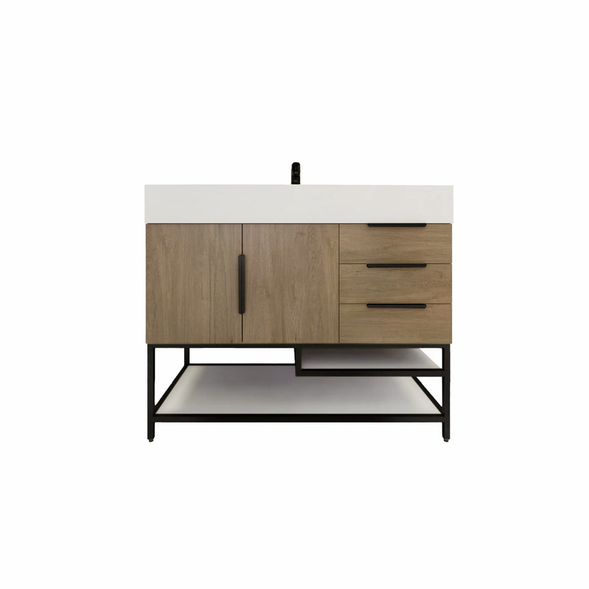 FS 60D inch Breton Floating Vanity White Oak Clear