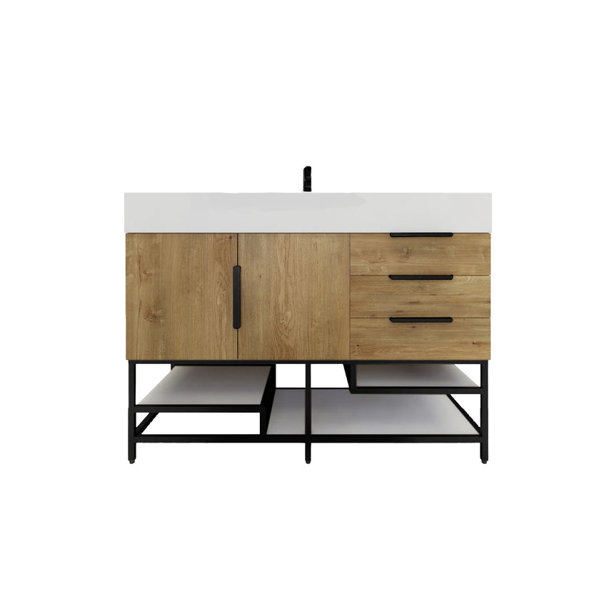 FS 60D inch Breton Floating Vanity White Oak Clear