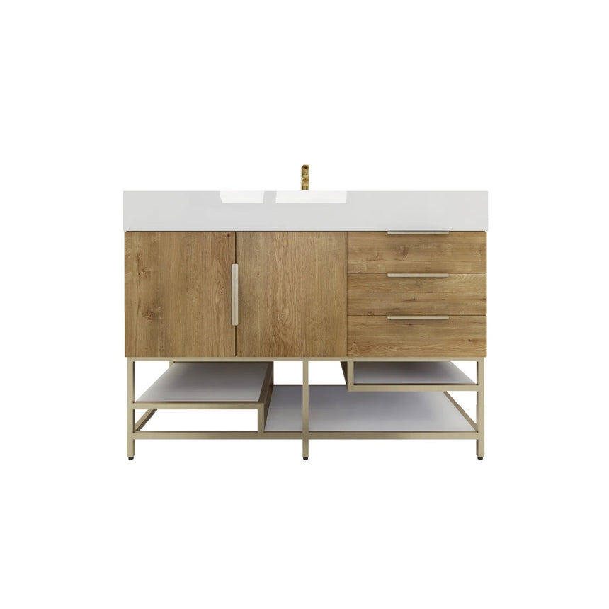 FS 60D inch Breton Floating Vanity White Oak Clear