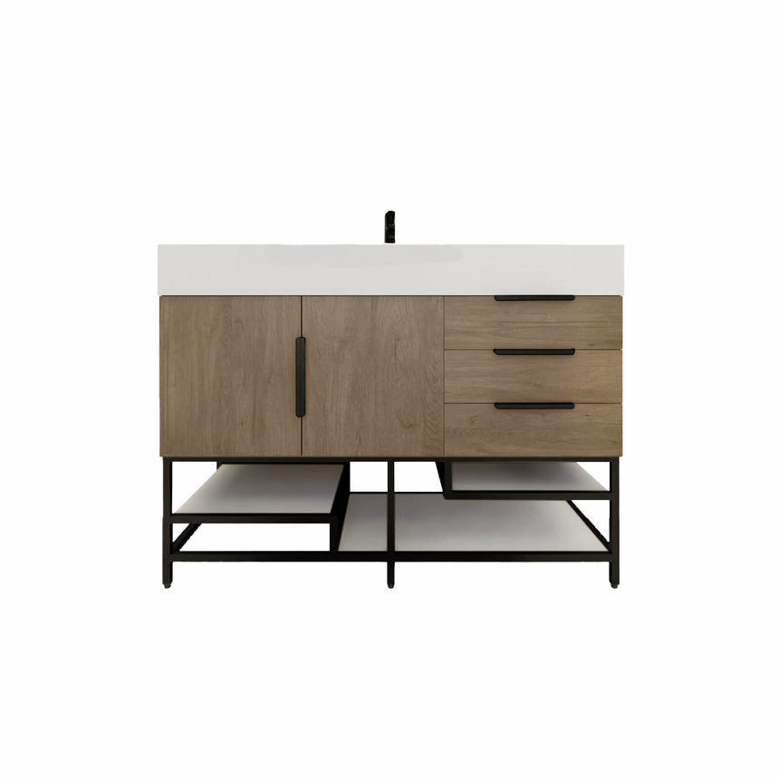 FS 60D inch Breton Floating Vanity White Oak Clear