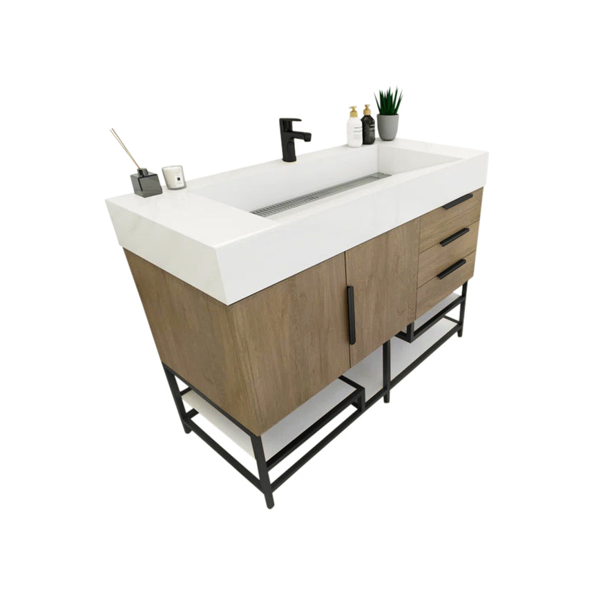 FS 60D inch Breton Floating Vanity White Oak Clear