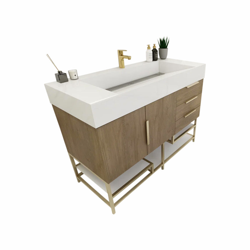 FS 60D inch Breton Floating Vanity White Oak Clear