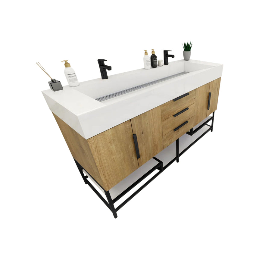 FS 60D inch Breton Floating Vanity White Oak Clear