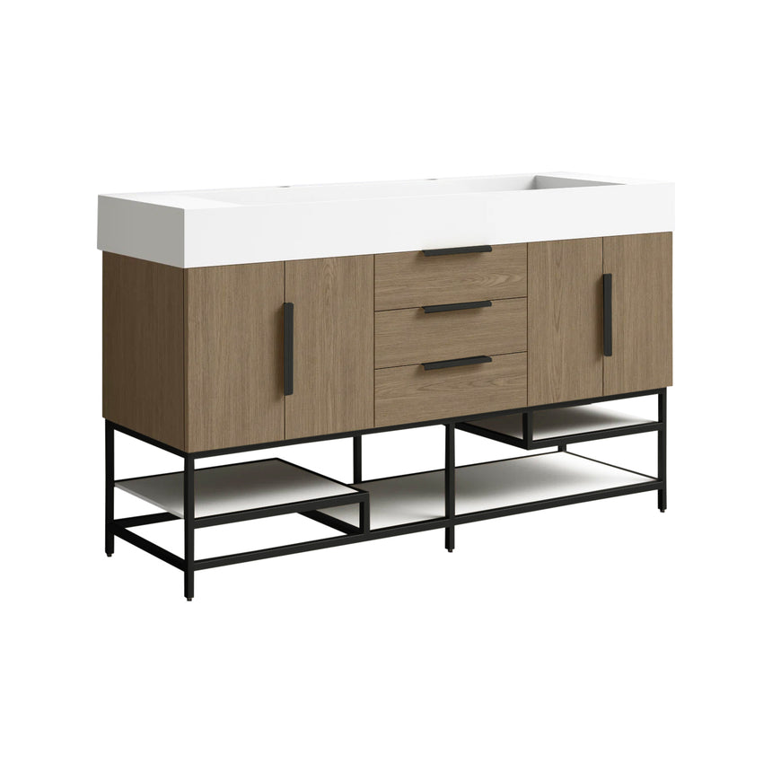 FS 60D inch Breton Floating Vanity White Oak Clear