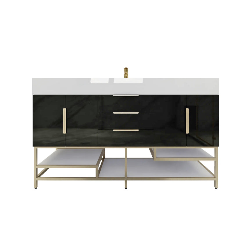FS 60D inch Breton Floating Vanity White Oak Clear