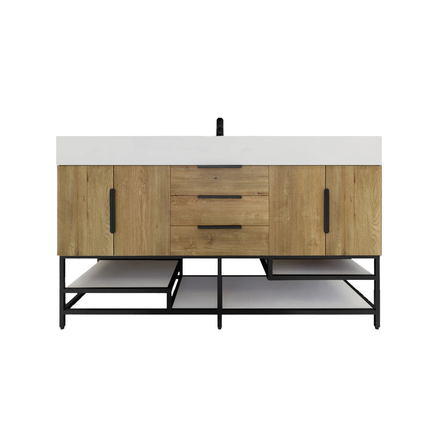 FS 60D inch Breton Floating Vanity White Oak Clear