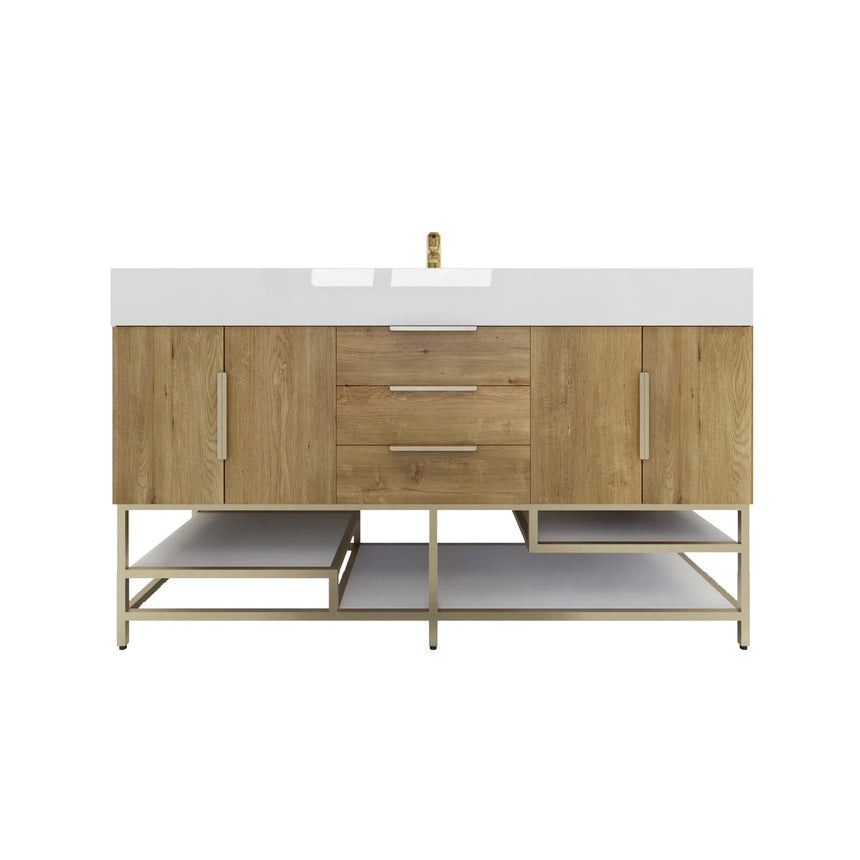 FS 60D inch Breton Floating Vanity White Oak Clear
