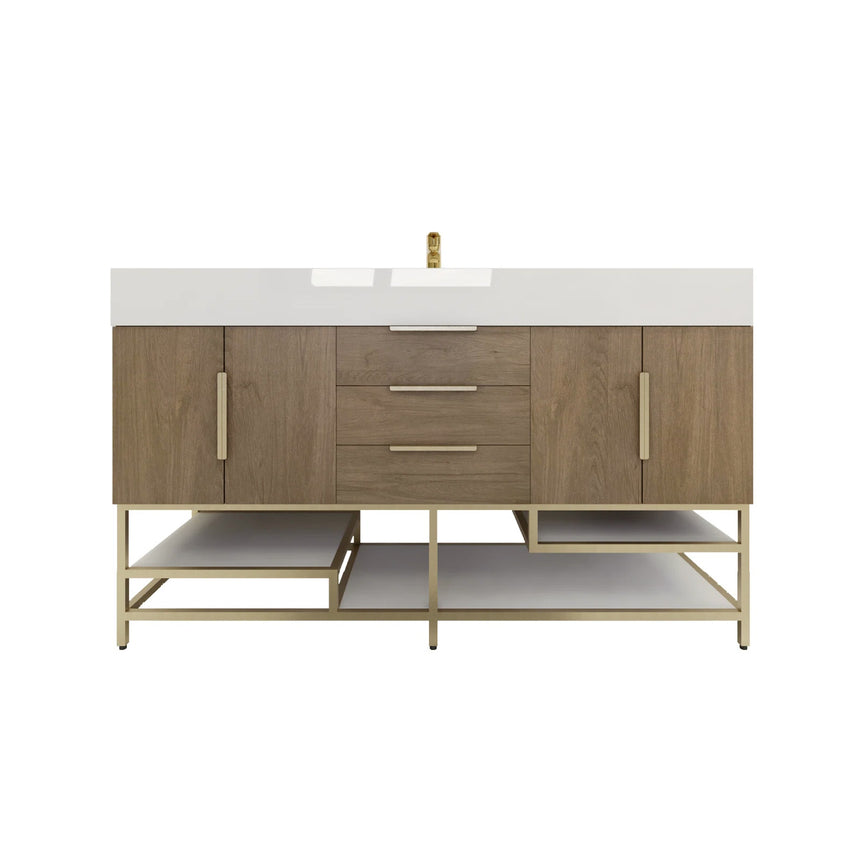 FS 60D inch Breton Floating Vanity White Oak Clear