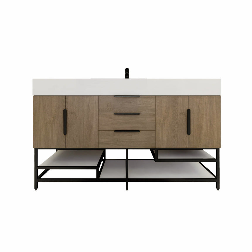 FS 60D inch Breton Floating Vanity White Oak Clear