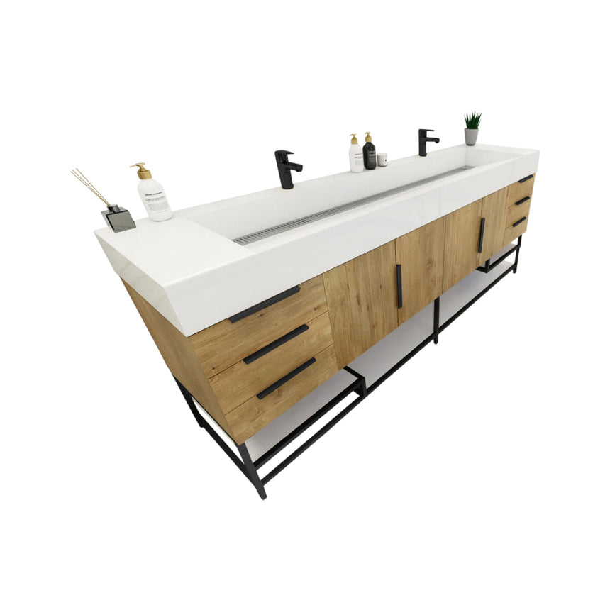FS 60D inch Breton Floating Vanity White Oak Clear