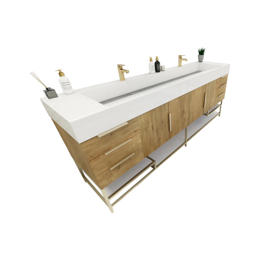 FS 60D inch Breton Floating Vanity White Oak Clear