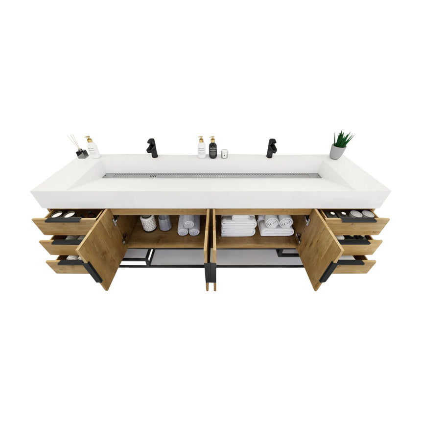 FS 60D inch Breton Floating Vanity White Oak Clear