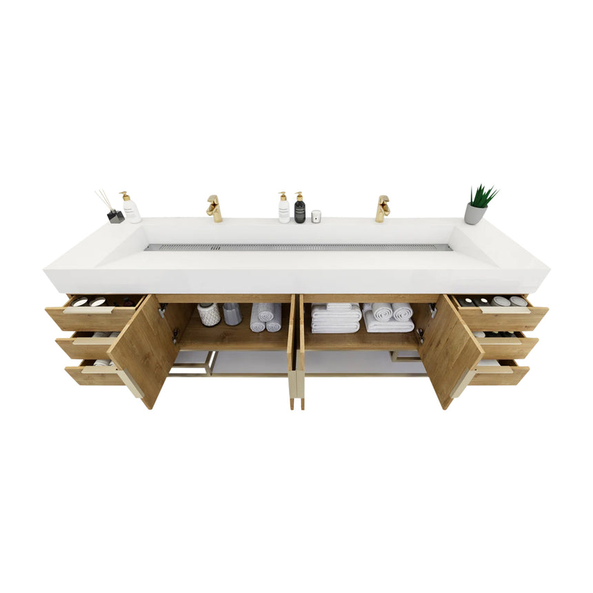 FS 60D inch Breton Floating Vanity White Oak Clear