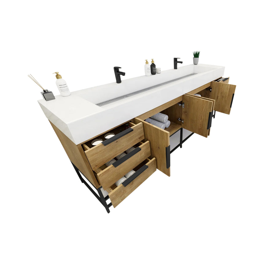 FS 60D inch Breton Floating Vanity White Oak Clear