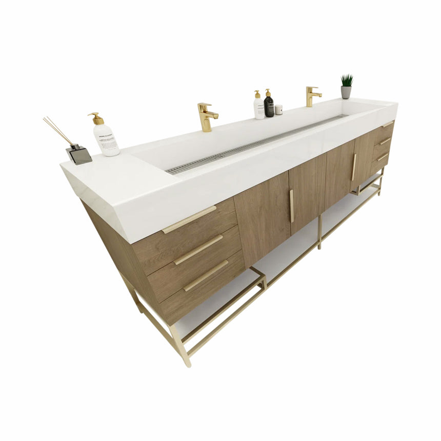FS 60D inch Breton Floating Vanity White Oak Clear