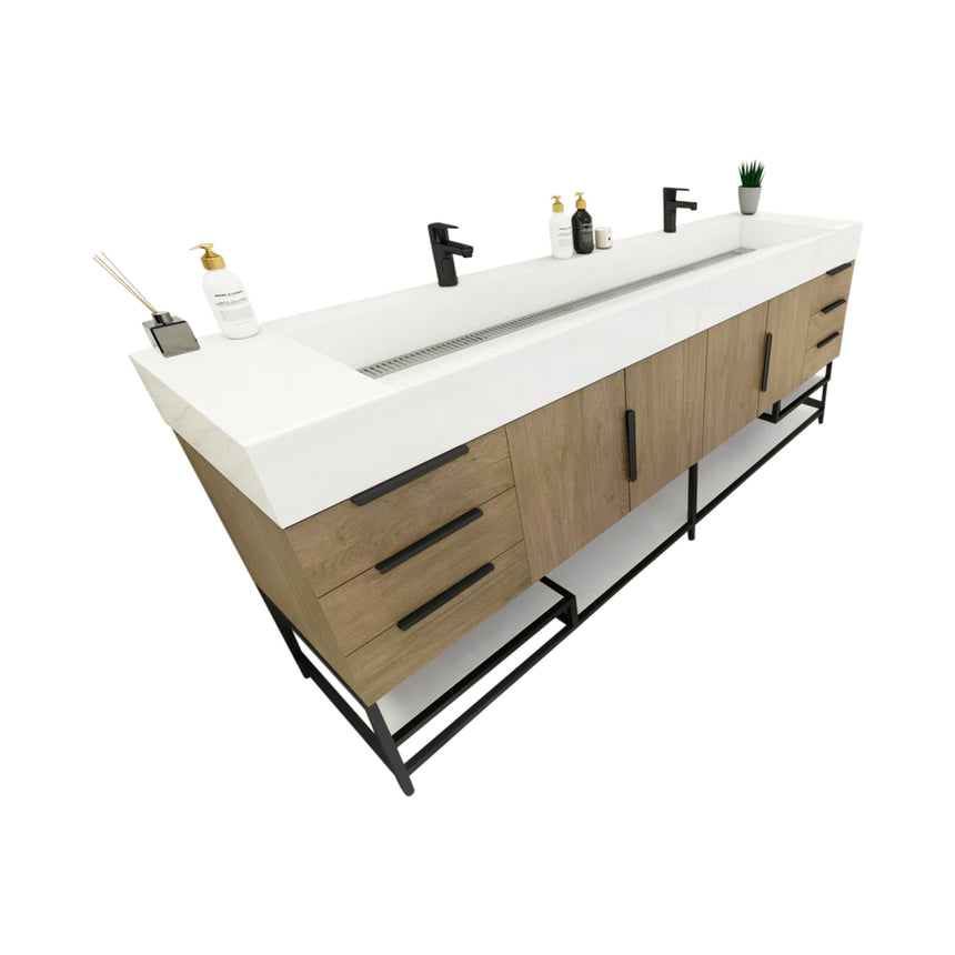 FS 60D inch Breton Floating Vanity White Oak Clear
