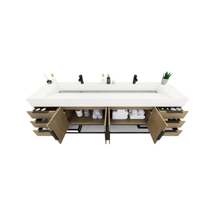 FS 60D inch Breton Floating Vanity White Oak Clear