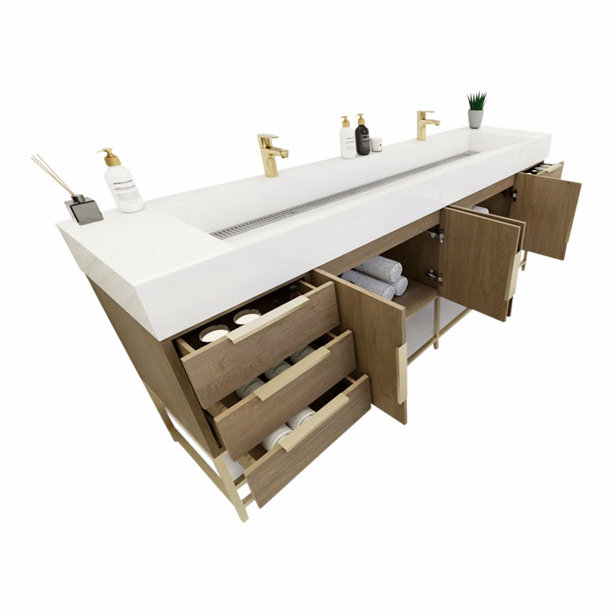 FS 60D inch Breton Floating Vanity White Oak Clear