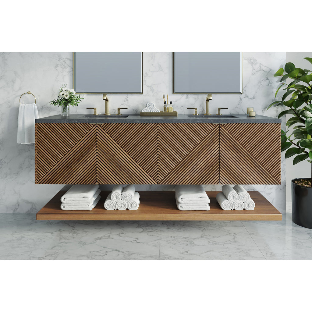 Eloise' Floating Bathroom Vanity and Staggered Shelf - Mez Works