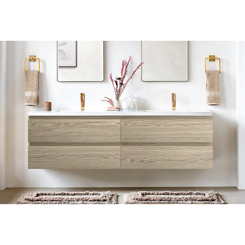 60 inch Sottile Floating Vanity Sink White Oak