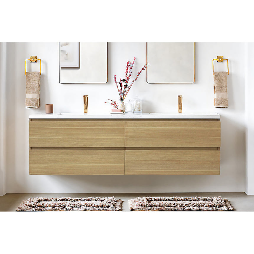 60 inch Sottile Floating Vanity Sink White Oak