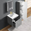 20 inch Chiara Floating Vanity Light Gray open drawers