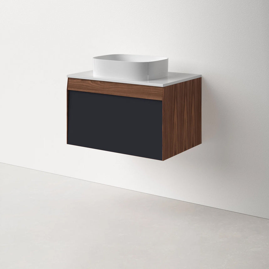 55 inch Dayden Floating Vanity Vessel Sink Dark Blue