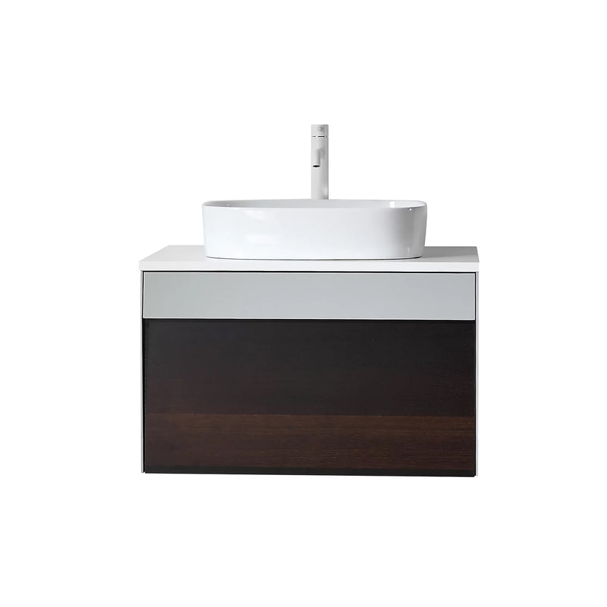 55 inch Dayden Floating Vanity Vessel Sink Dark Blue