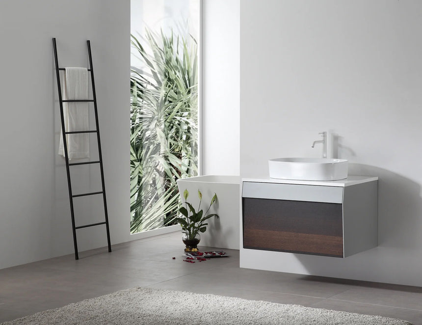 55 inch Dayden Floating Vanity Vessel Sink Dark Blue