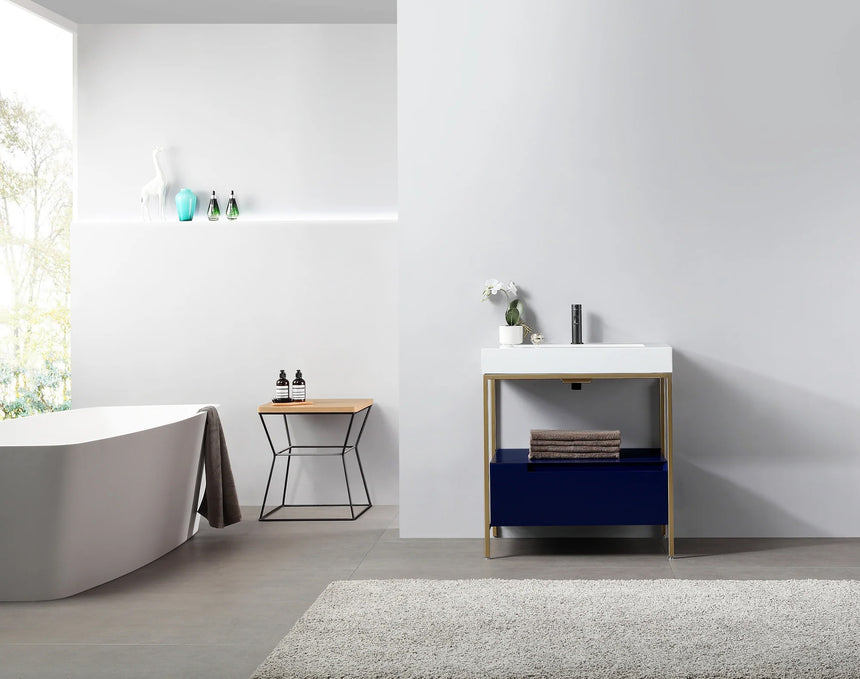42 inch Tessile Bathroom Vanity Blue
