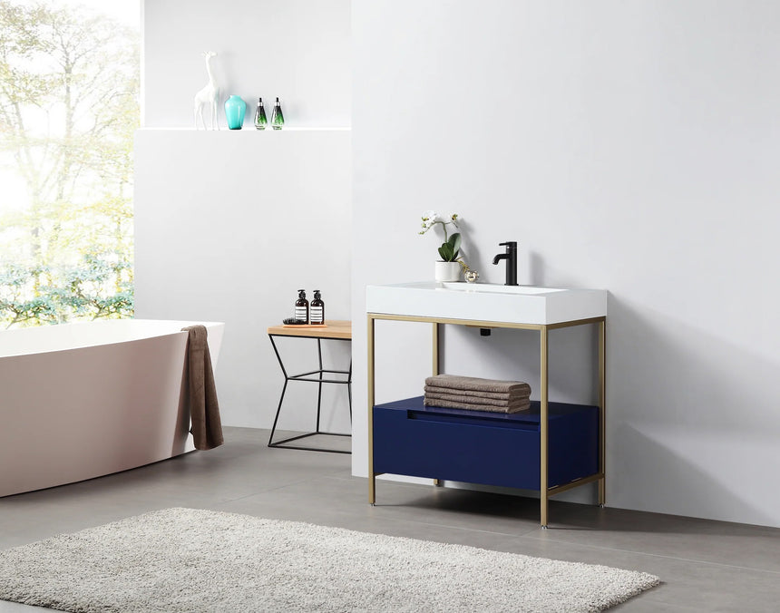 42 inch Tessile Bathroom Vanity Blue