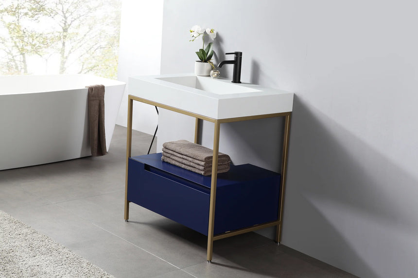 42 inch Tessile Bathroom Vanity Blue