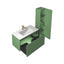 36 inch Chiara Floating Vanity Aventurine Green open drawers