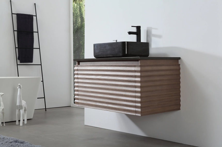 60 inch Orizzon Floating Vanity Chestnut