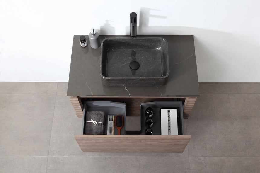 60 inch Orizzon Floating Vanity Chestnut