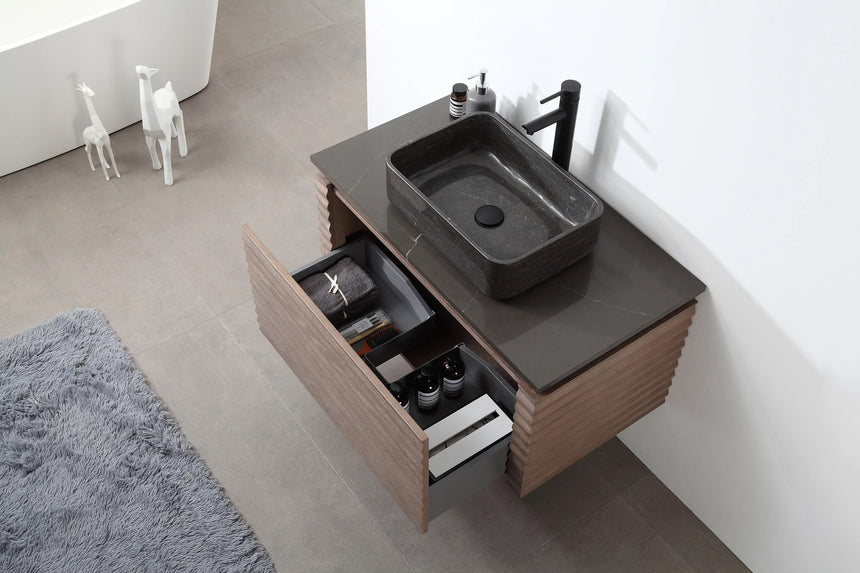 60 inch Orizzon Floating Vanity Chestnut