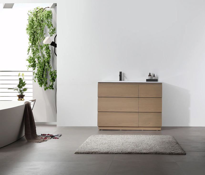 72 inch Modena Luxury Vanity Golden Oak