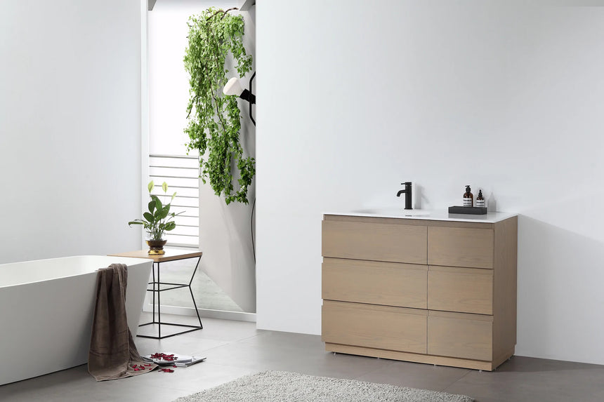 72 inch Modena Luxury Vanity Golden Oak
