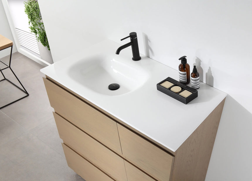 72 inch Modena Luxury Vanity Golden Oak